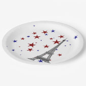 Eiffelturm mit Sternen Pappteller (Schrägansicht)