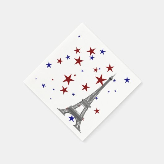 Eiffelturm mit Sternen Serviette (Ecke)