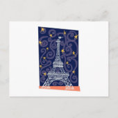 Eiffelturm mit Sternen und Wirbel Postkarte (Vorderseite)