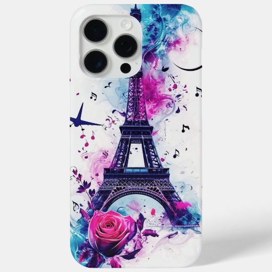 Eiffelturm & Musik Case-Mate iPhone Hülle (Rückseite)