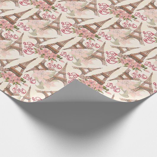 Eiffelturm-Muster Geschenkpapier (Ecke)