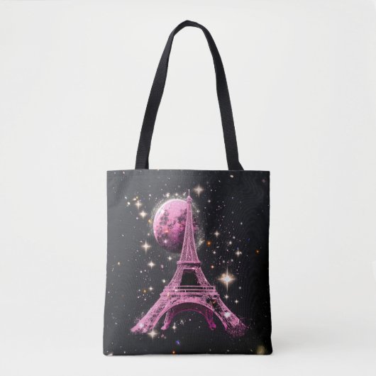 Eiffelturm Nacht Mond Tasche (Vorderseite)