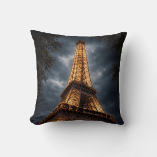Eiffelturm Nacht Paris Kunst – Romantisches Stadtl Kissen