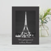 Eiffelturm nachts einladung (Stehend Vorderseite)