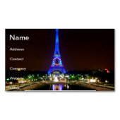 Eiffelturm nachts, Paris Magnetische Visitenkarte (Vorderseite)