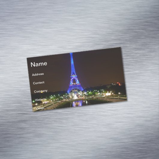 Eiffelturm nachts, Paris Magnetische Visitenkarte (Beispiel)