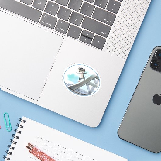 Eiffelturm Oval Vinyl Sticker (verschiedene Größen (Laptop mit iPhone)