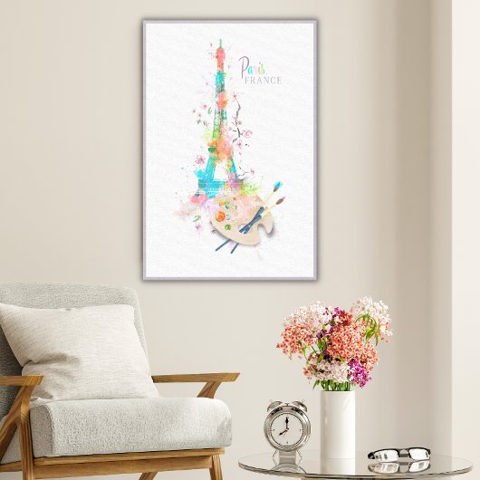 Eiffelturm Paint Spritzer Print on Leinwand Art