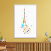 Eiffelturm Paint Spritzer Print on Leinwand Art (Insitu (Wohnzimmer))