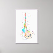 Eiffelturm Paint Spritzer Print on Leinwand Art (Vorderseite)