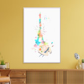 Eiffelturm Paint Spritzer Print on Leinwand Art (Insitu (Wohnzimmer))