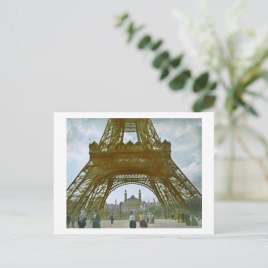Eiffelturm Paris 1900 Exposition Universelle Postkarte (Stehend Vorderseite)