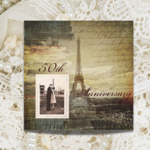 Eiffelturm Paris 50. Hochzeitsjubiläum Einladung
