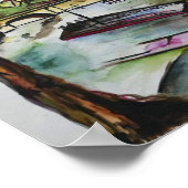 Eiffelturm Paris Aquarell – Blick vom Fluss Poster (Ecke)