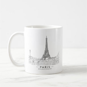 Eiffelturm Paris Architektur Line Art Kaffeetasse