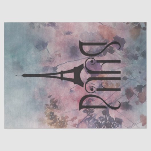 Eiffelturm Paris Art Nouveau Letting découpage Seidenpapier (Vorderseite)