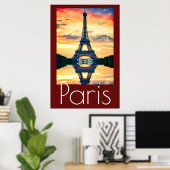 Eiffelturm Paris Artwork Frankreich Reisen Poster (Heimbüro)