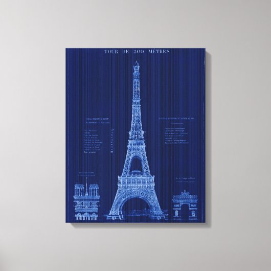 Eiffelturm Paris Baukonzept Leinwanddruck (Vorderseite)