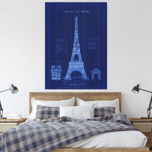 Eiffelturm Paris Baukonzept Leinwanddruck (Insitu (Schlafzimmer))
