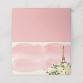 Eiffelturm Paris Birthday Pink Gold Glitzer Platzkarte (Außenseite Aufgefaltet)