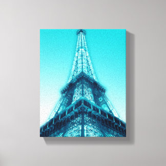 Eiffelturm Paris Blue Wrapped Canvas 8x10 Leinwanddruck