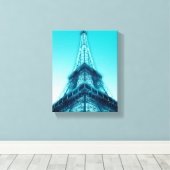 Eiffelturm Paris Blue Wrapped Canvas 8x10 Leinwanddruck (Insitu (Holzboden))
