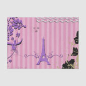 Eiffelturm, Paris, Blume, Streifen, Rosa Seidenpapier (Vorderseite)