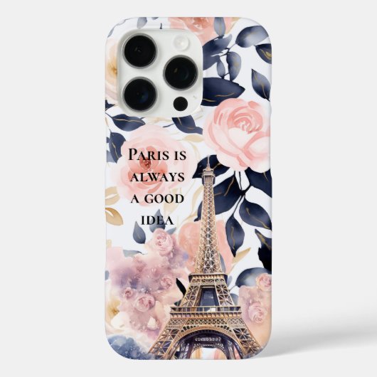 Eiffelturm Paris Blumen Case-Mate iPhone Hülle (Rückseite)