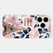 Eiffelturm Paris Blumen Case-Mate iPhone Hülle (Rückseite (Horizontal))