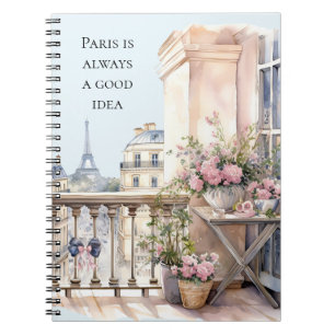 Eiffelturm Paris Blumen Notizblock