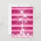 Eiffelturm Paris Bridal Sweet 16. Diamant Pink Einladung (Vorderseite)