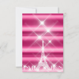 Eiffelturm Paris Bridal Sweet 16. Diamant Pink Einladung