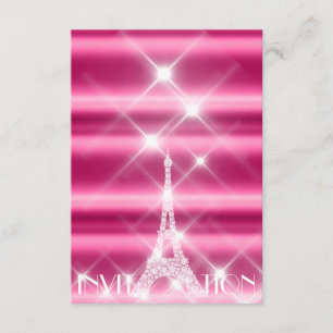 Eiffelturm Paris Bridal Sweet 16. Diamant Pink Einladung