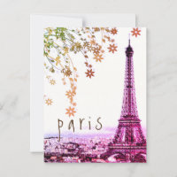 Eiffelturm Paris City Pink Lila Rustikal Vintag