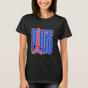 Eiffelturm Paris Fettgedruckte Typografie Pariser T-Shirt