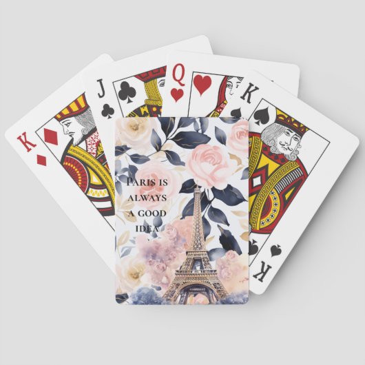 Eiffelturm Paris Floral Spielkarten (Rückseite)