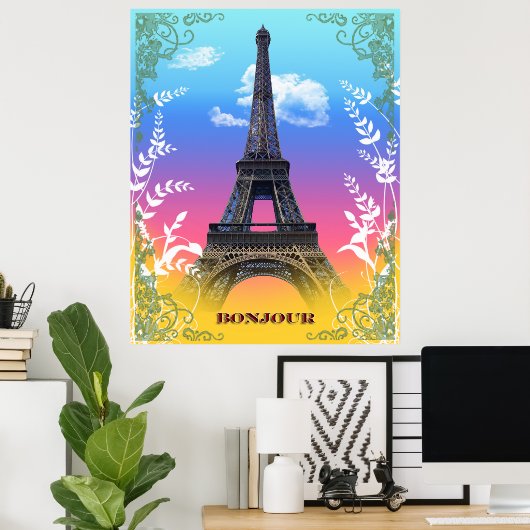 eiffelturm-paris-france poster (Heimbüro)