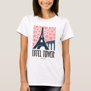 Eiffelturm Paris Frankreich abstrakt Reise floral T-Shirt