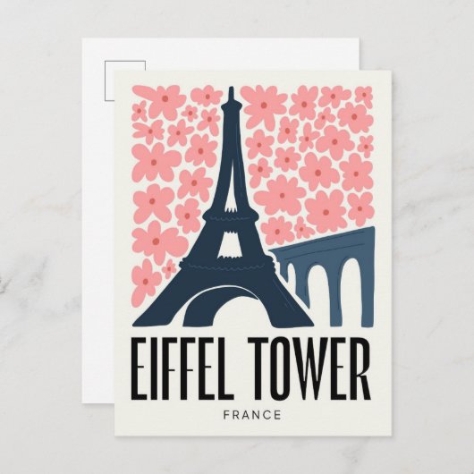 Eiffelturm Paris Frankreich abstraktes Reiseland Postkarte (Vorne/Hinten)