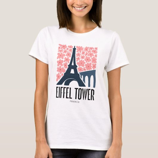 Eiffelturm Paris Frankreich abstraktes Reiseland T-Shirt (Vorderseite)