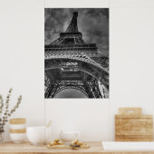 Eiffelturm, Paris, Frankreich B&W Poster (Küche)