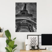 Eiffelturm, Paris, Frankreich B&W Poster (Heimbüro)