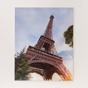 Eiffelturm Paris Frankreich Bewölkter Tag Puzzle