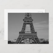 Eiffelturm, Paris Frankreich, Black & White Postca Postkarte (Vorne/Hinten)