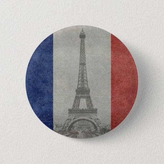 Eiffelturm, Paris Frankreich Button (Vorderseite)