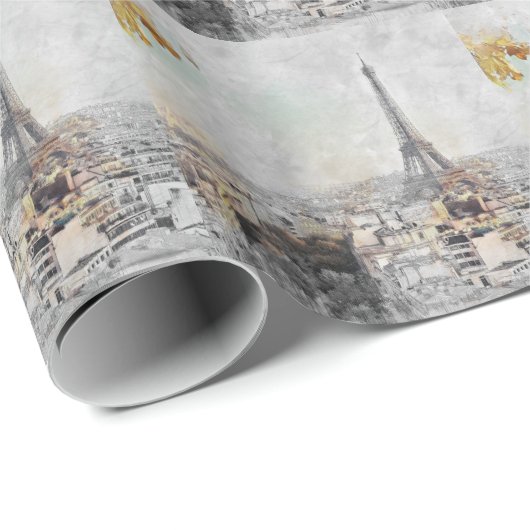 Eiffelturm. Paris, Frankreich Classic Geschenkpapier (Rolleneckpunkt)