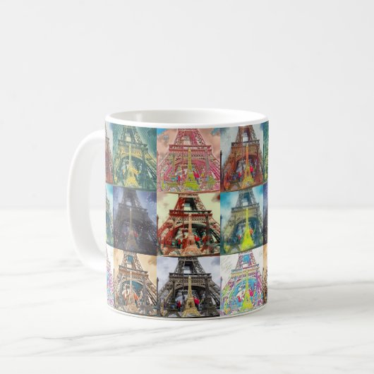 Eiffelturm, Paris, Frankreich Collage Coffee Tasse (Vorderseite Links)