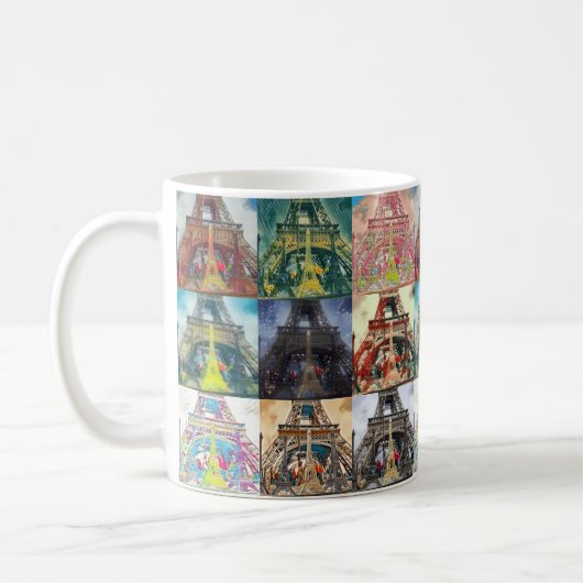 Eiffelturm, Paris, Frankreich Collage Coffee Tasse (Links)