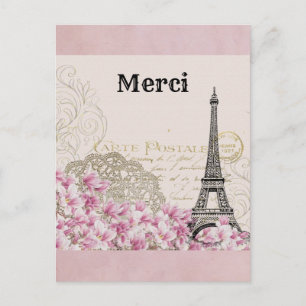 Eiffelturm Paris Frankreich Danke Postkarte