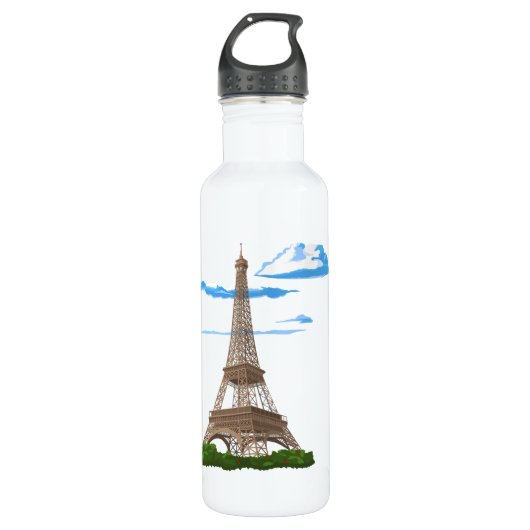Eiffelturm Paris Frankreich Edelstahlflasche (Vorderseite)